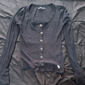Y2K Abercrombie & Fitch Black Button-Down Shirt